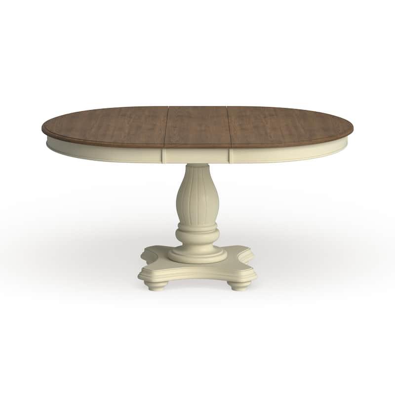The Gray Barn Arctic Arrow 48x60 Single Pedestal Oval Dinette Table - White