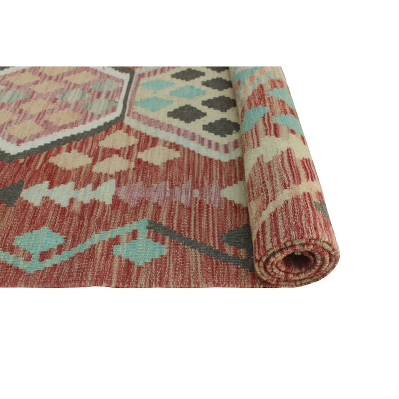 Sun Faded Flatweave Silvia Red/Ivory Runner - 2'9" x 9'9"