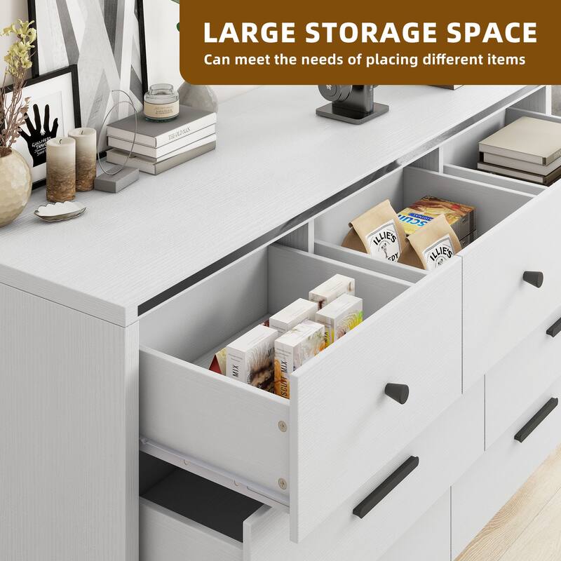 Moasis 47" W 6 Drawers Double Dresser for Bedroom, Chests of drawers