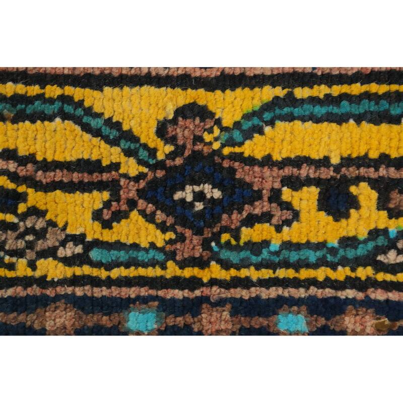 Hand Knotted Oriental 100% Wool Carpet Traditional Floral Oranges & Rust Hamedan Runner Rug - 9' 9'' X 3' 5''