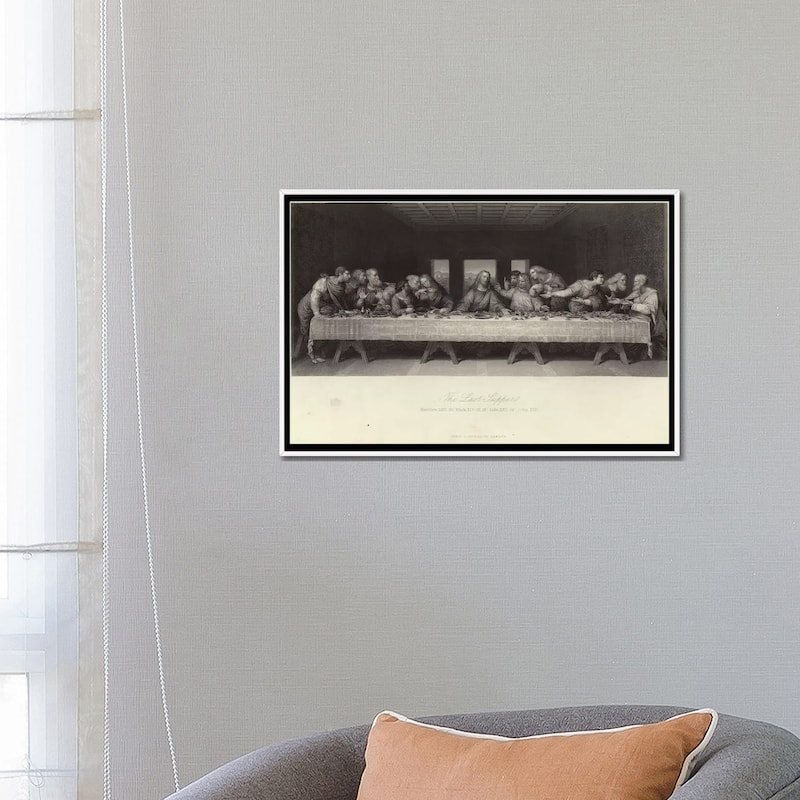 iCanvas "The Last Supper " by Leonardo da Vinci Framed Canvas Print