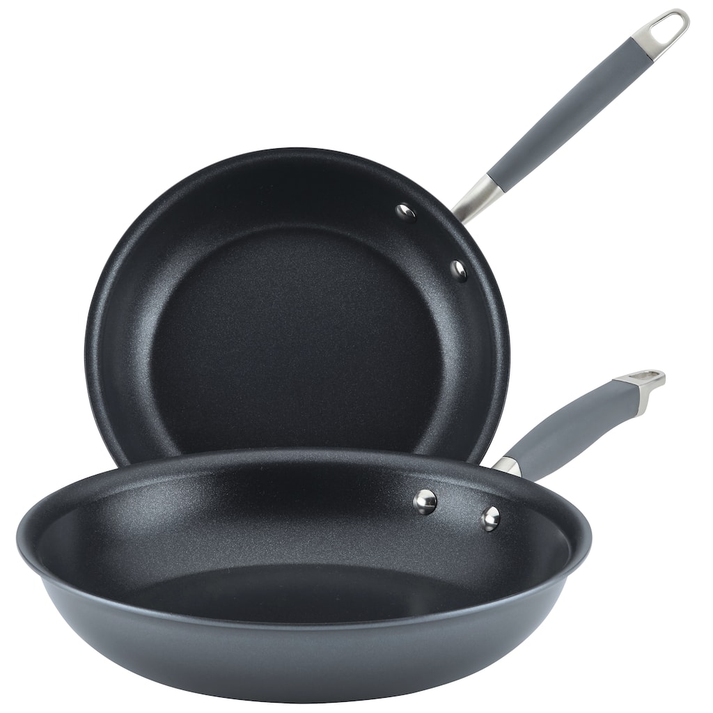 Anolon Advanced Home 10.25 & 12.75-Inch Aluminum Frying Pan 2 Piece Set, Onyx