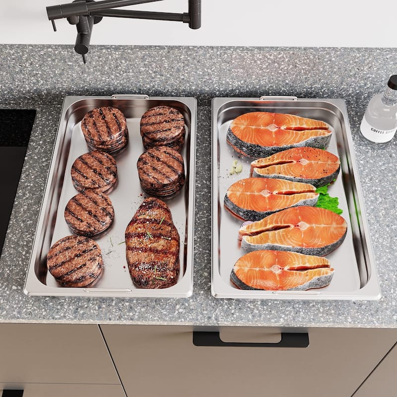 6 Pack Hotel Pan 2.5" Deep Steam Table Pan Full Size Restaurant Pans Commercial