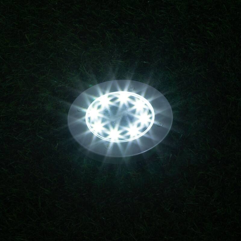 FKHouse Solar Ground LED Lights In-Ground Disk Garden Lights (12 Pack/4 Pack)
