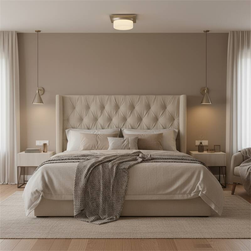 10-in Antique Brass LED Flush Mount