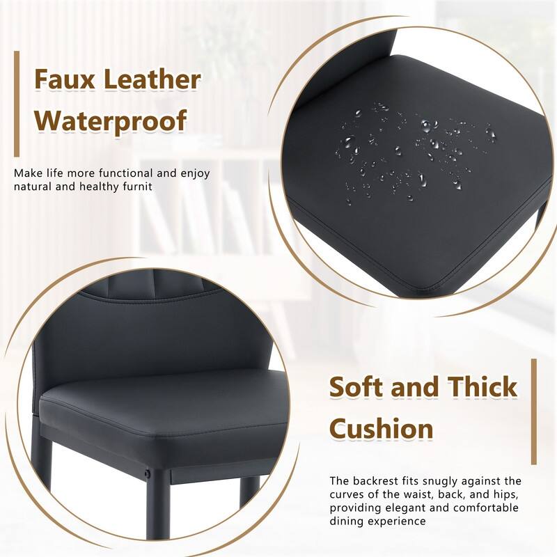 Ergonomic PU Dining Chair with Adjustable Stability, Perfectly blends comfort and elegance