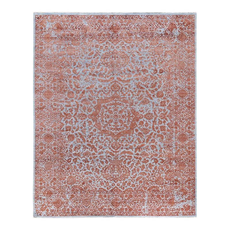 Ikat One-of-a-Kind Handmade Area Rug, Orange - 8' 0" x 10' 0"