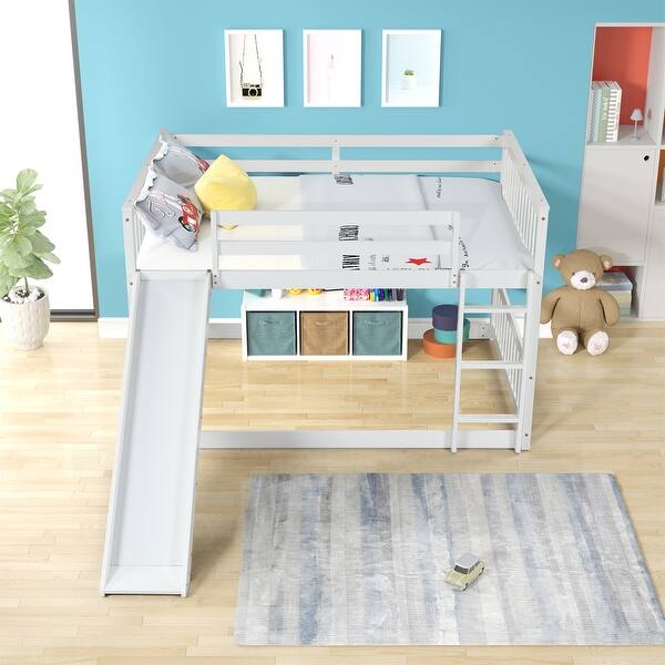 Full Over Full Bunk Bed with Slide Kid Bed Frame Bed Bath & Beyond
