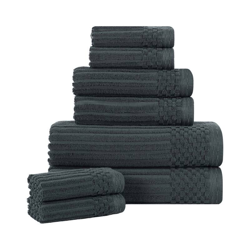 Superior Soho Ribbed Cotton 8-Piece Assorted Towel Set
