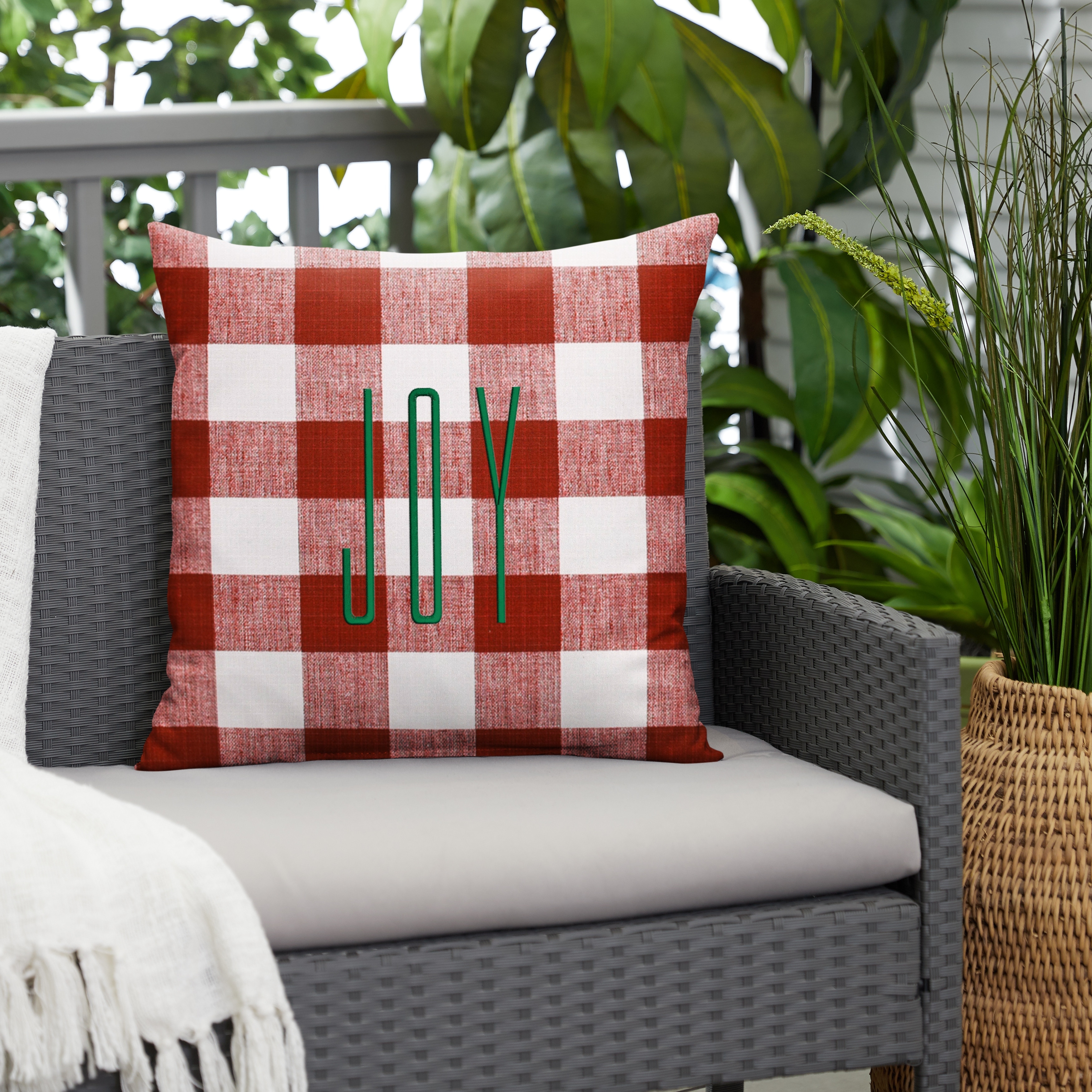 Plaid Outdoor Cushions and Throw Pillows Bed Bath Beyond