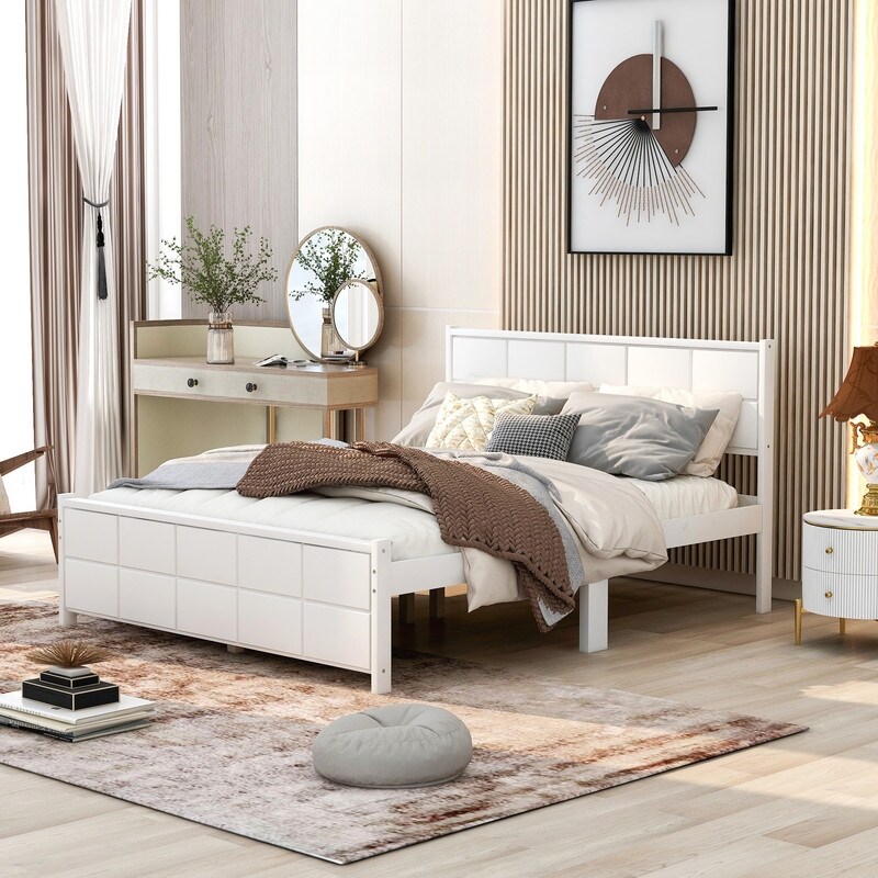 White bed shop frame no headboard