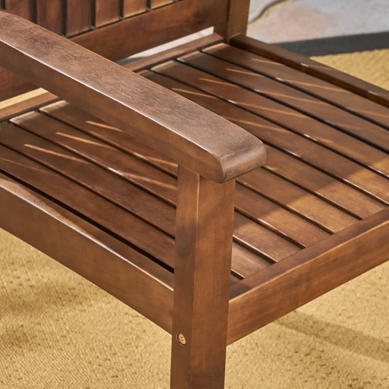 Wilson Outdoor Acacia Wood Dining Chairs (Set of 2) by Christopher Knight Home