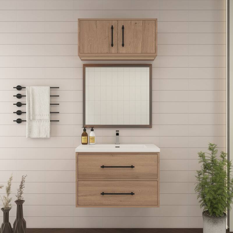 Victoria 30'' Wall-Mounted Vanity Set with Motion Sensor LED light Top Cabinet.