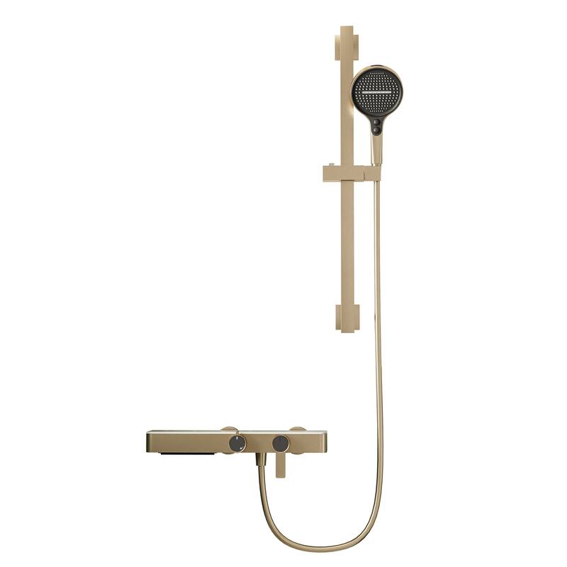 Modland 2-Function Wall Mount Shower System with 3-Mode Handheld Shower & Tub Filler Spout - Brushed Gold