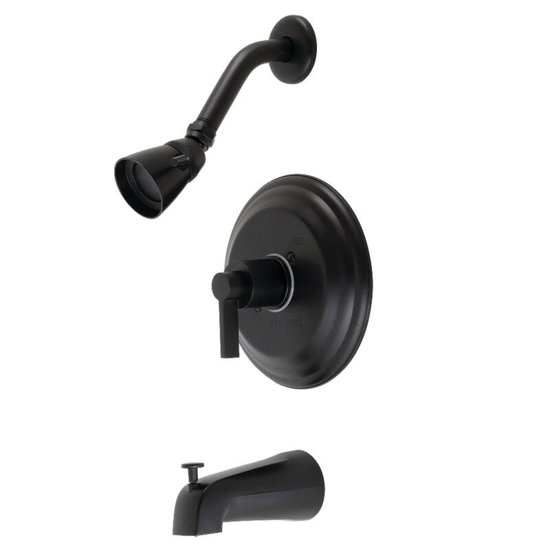 Kingston Brass NuvoFusion Tub and Shower Trim Package with 1.8 GPM - Matte Black