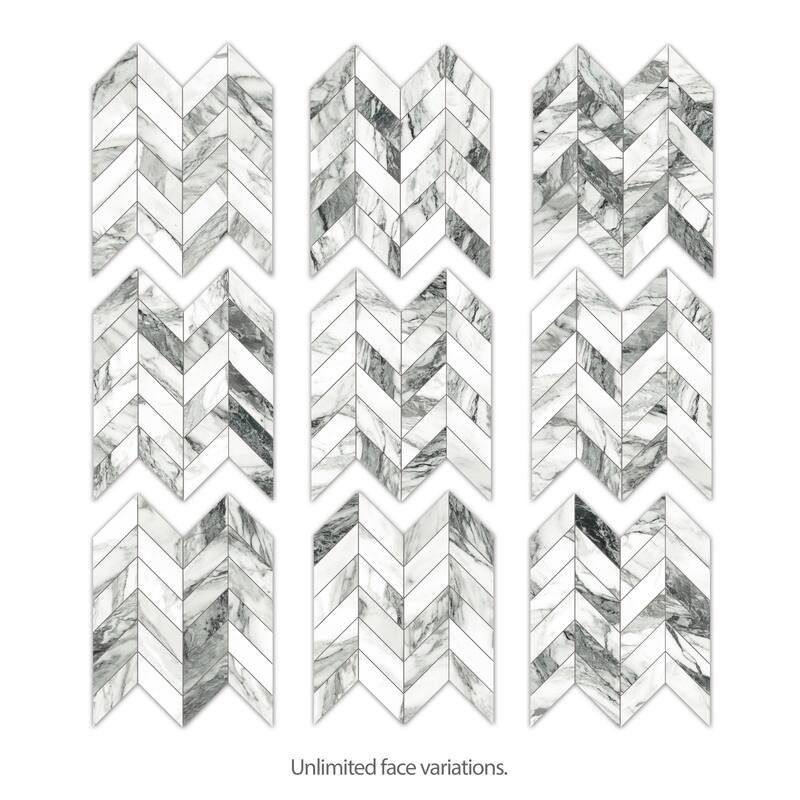 Merola Tile Touche Chevron Zebre 11-3/4" x 12-1/4" Porcelain Floor and Wall Tile - (1 Tile)