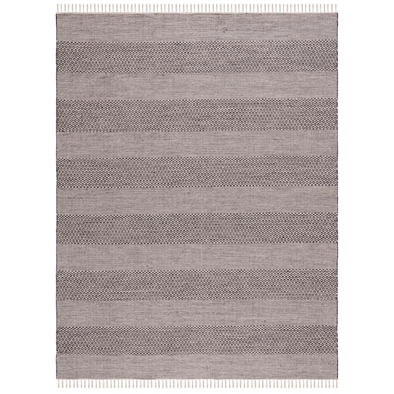 SAFAVIEH Handmade Montauk Alden Flatweave Cotton Fringe Rug - 11' x 15' - Ivory/Anthracite