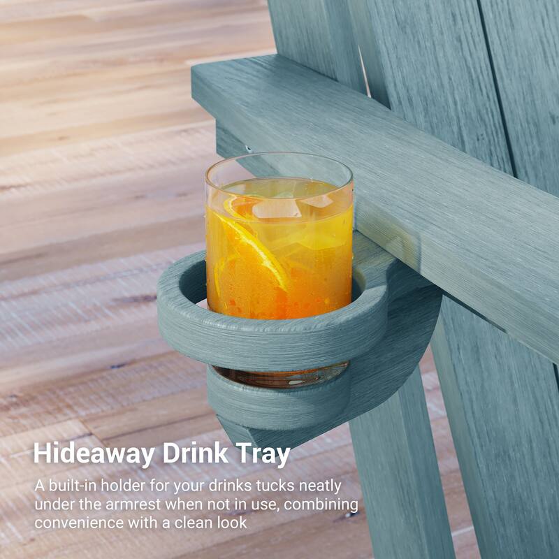 Foldable HDPE Adirondack Chair All-Weather W/ Cup Holder