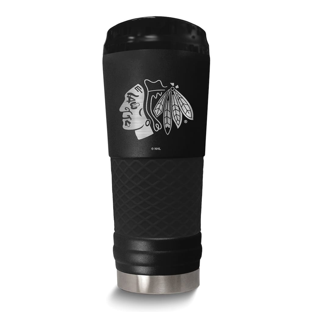 Curata NHL Chicago Blackhawks Stainless Steel Silicone Grip 24 Oz. Stealth Draft Tumbler with Lid