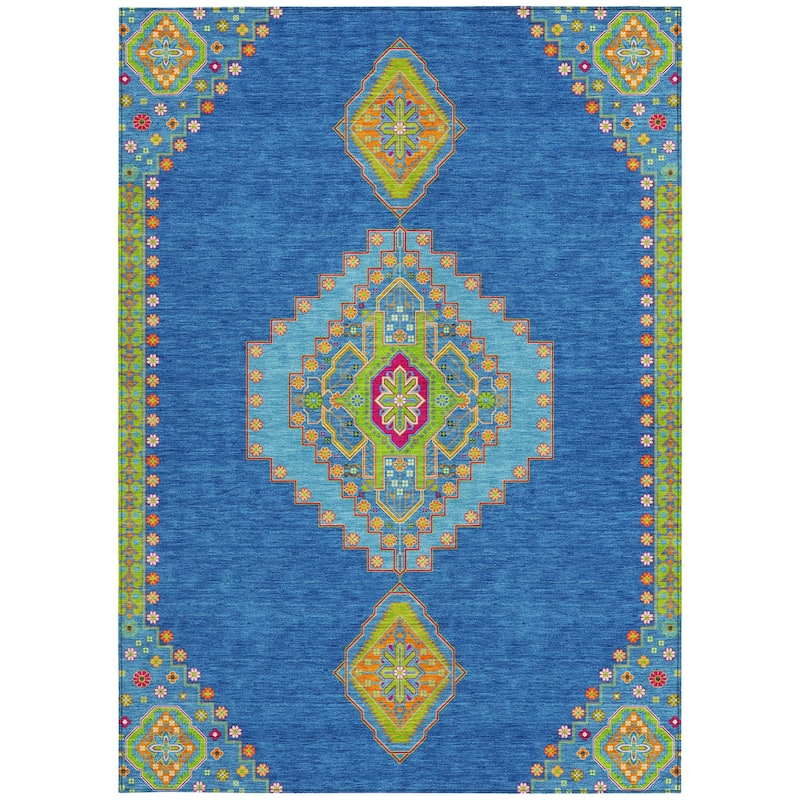 HomeRoots Oriental Traditional Rectangle Outdoor Rug