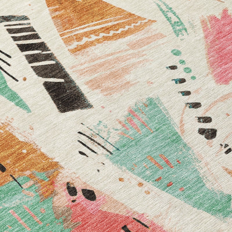 HomeRoots Abstract Transitional Rectangle Outdoor Rug