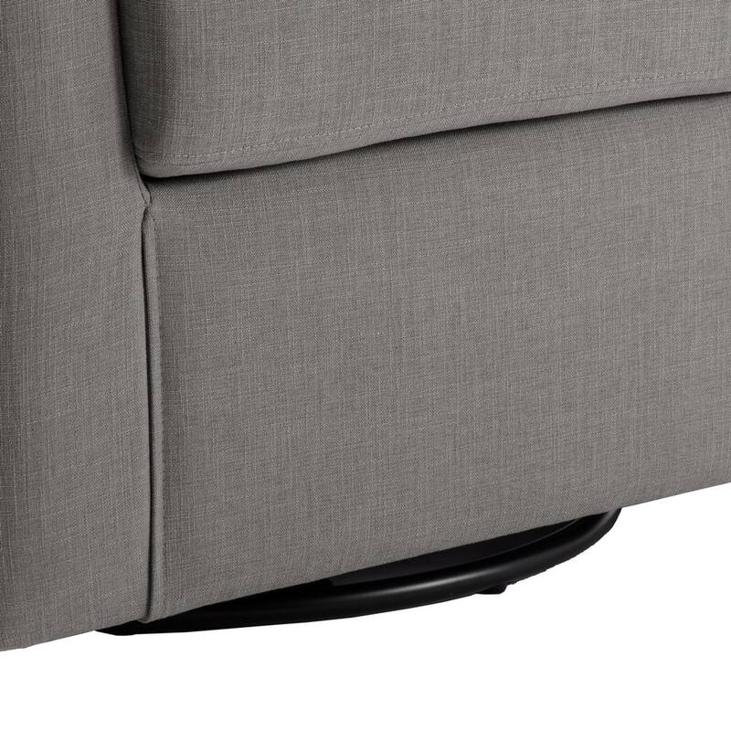 UIXE Swivel Barrel Accent Chair with Metal Base - 30.7"W x 29.9"H x 27.5"D