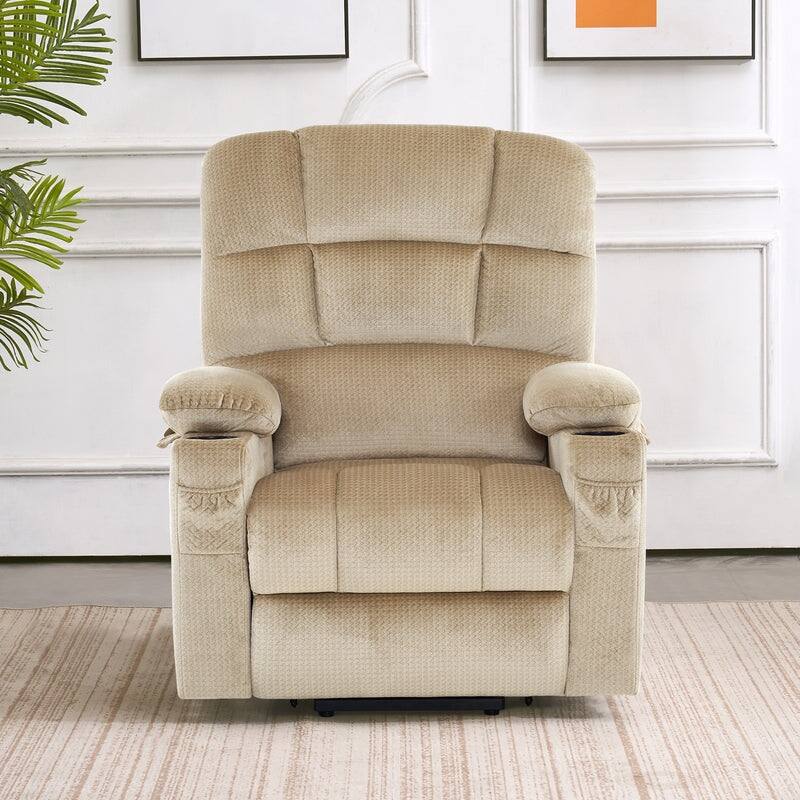 MCombo Dual Motor Power Lift Recliner Chair for Elderly, Massage and Heat, Fabric 7680