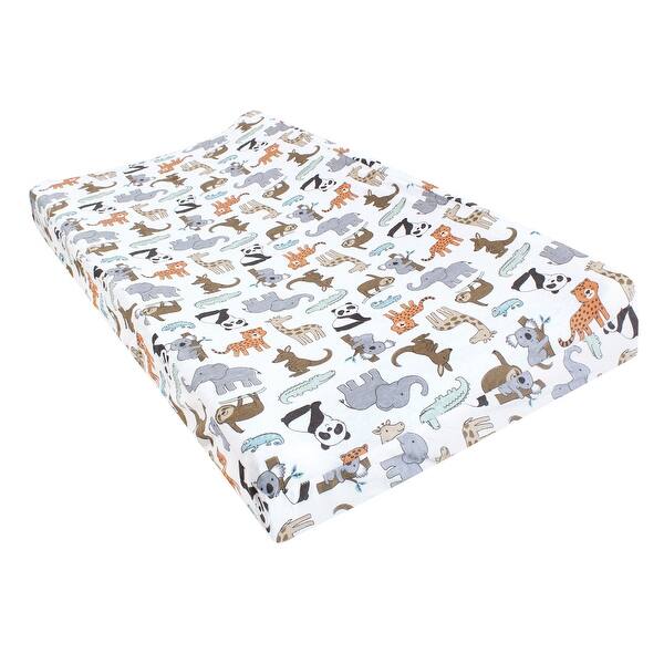 slide 1 of 1, Hudson Baby Cotton Changing Pad Cover, Zoo Animals, One Size - Zoo Animals Cotton - Zoo Animals