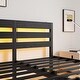 preview thumbnail 6 of 8, Queen Size Platform Bed Frame with USB Charging, LED Lights, Strong Steel Slats, No Box Spring Needed, Noise-Free, Black
