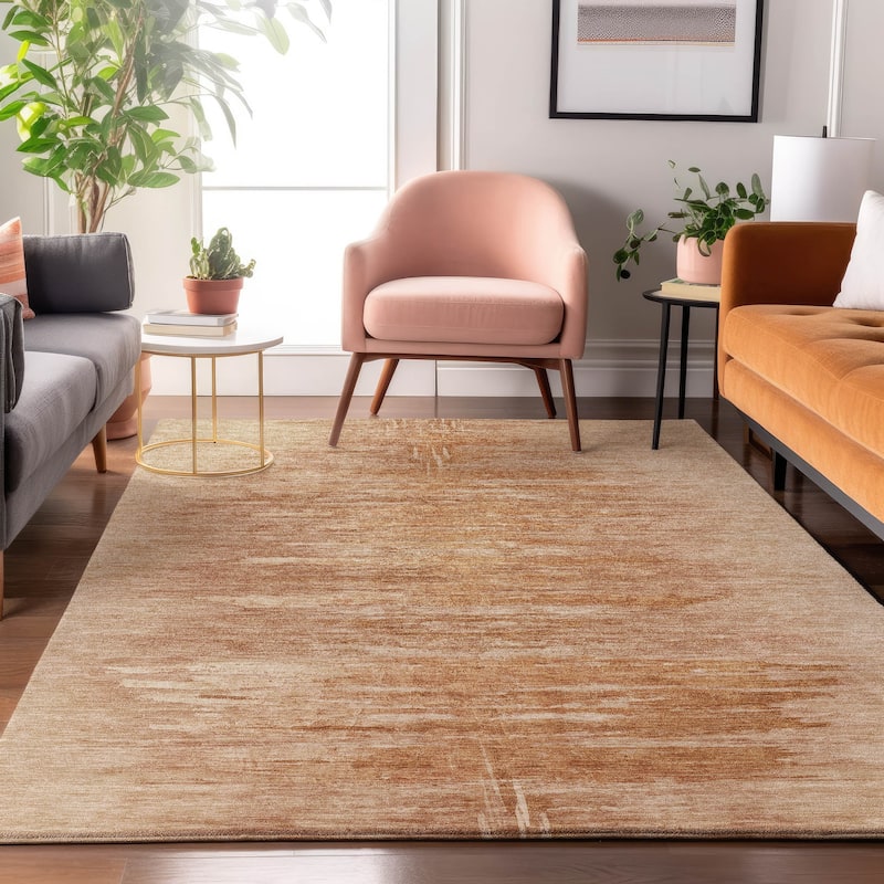 Premium Washable Super Soft Ombre Vaby Mayfield Rug - Salmon - 8' x 10' - Rectangle