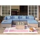 preview thumbnail 25 of 29, COSIEST 7-Piece Outdoor Patio Wicker Sectional Sofa with Coffee Table GreyWicker+HeritageCushion