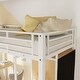 preview thumbnail 23 of 31, Metal Loft Bed with Built-in Wardrobe and Storage Shelves, Twin Size Loft Bedframe with Bulit-in Desk and Hanging Rod for Kids