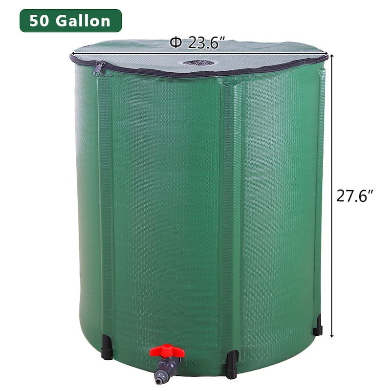 50/66/100 Gallon Folding Rain Barrel Water Collector Green