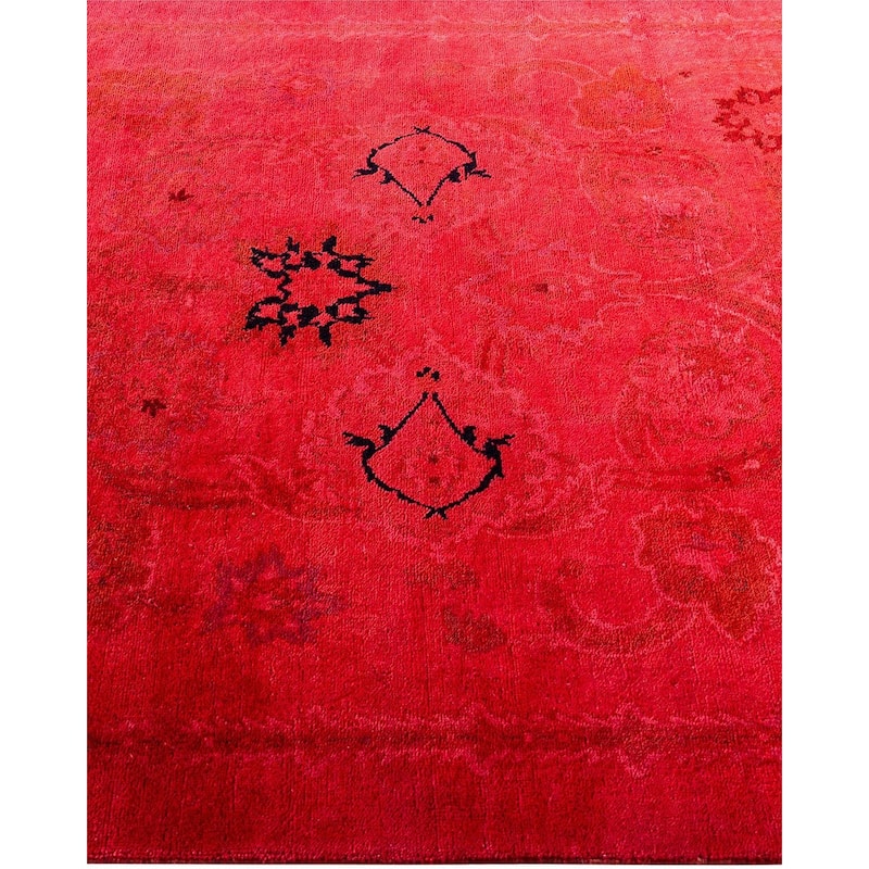Contemporary Overdyed Wool Hand Knotted Area Rug - 4' 1" x 6' 2"