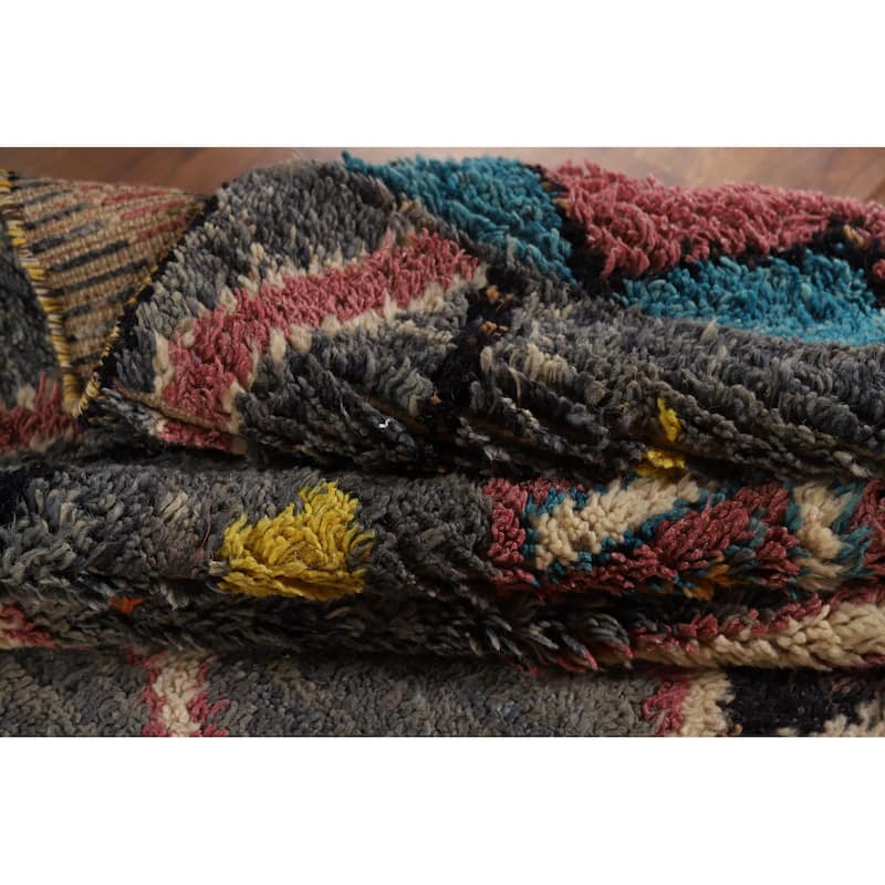 Geometric Plush Moroccan Oriental Area Rug Handmade Wool Carpet - 8'11" x 12'6"