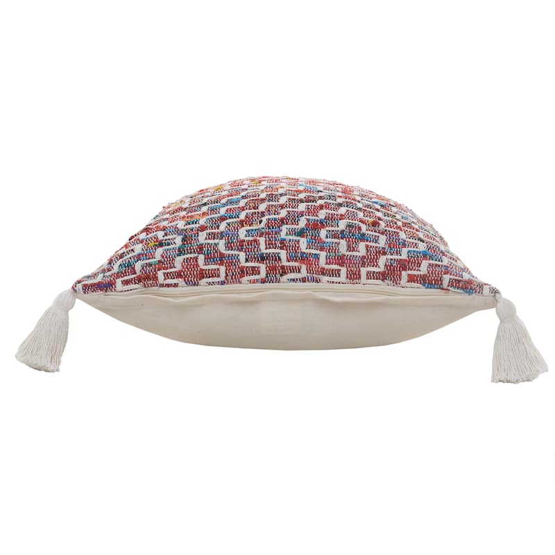 Sevita Dazzling Diamonds Chindi Throw Pillow with Tassels