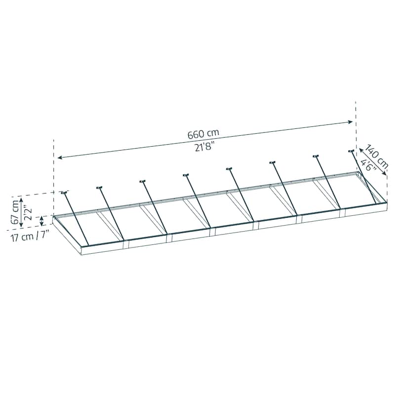 Sophia XL 5 ft. Door Awning Kit - Grey Structure & Clear Panels