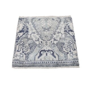Hand Knotted Ivory Modern and Contemporary with Wool & Silk Oriental ...