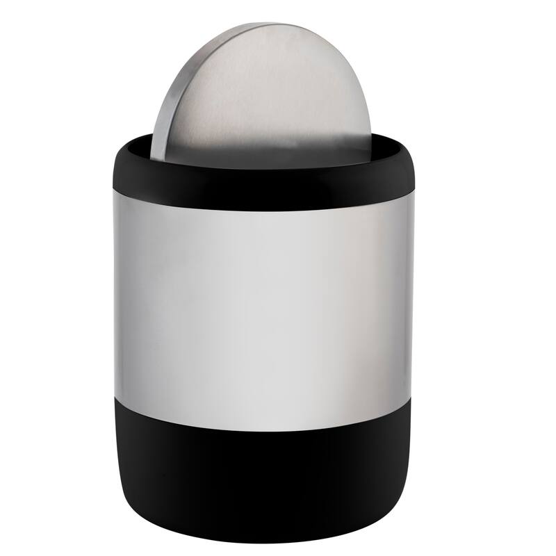 Bath Bliss Smooth Matte Stainless Steel Rotating Lid Waste Bin