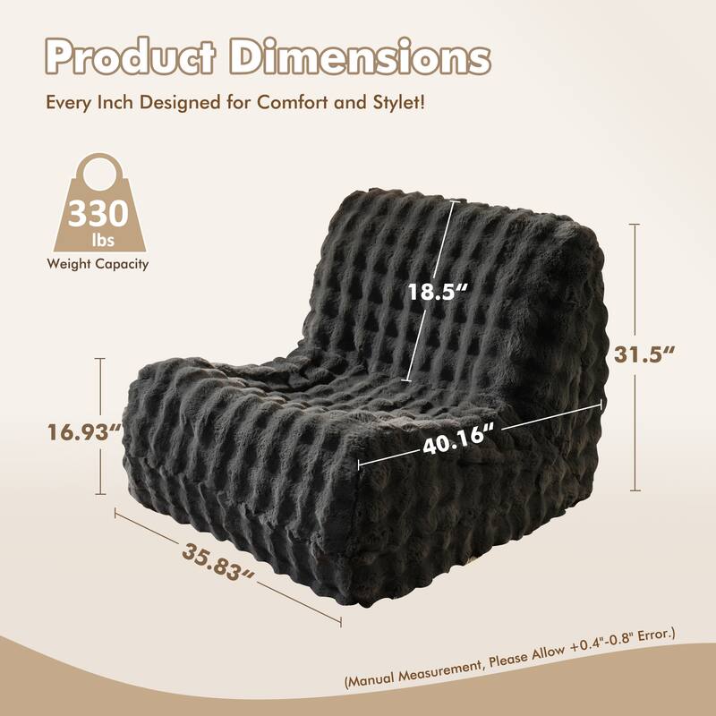 XIZZI Bean Bag Chair for Living Room Soft Plush Lounge Seating