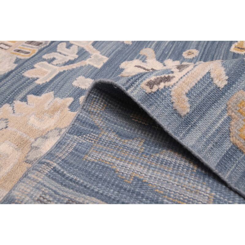 ECARPETGALLERY Hand-knotted Finest Oushak Navy Wool Rug - 9'0 x 12'2