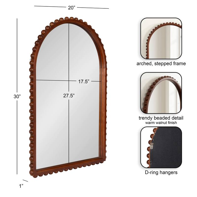 Kate and Laurel Beadbrook Arched Wall Mirror