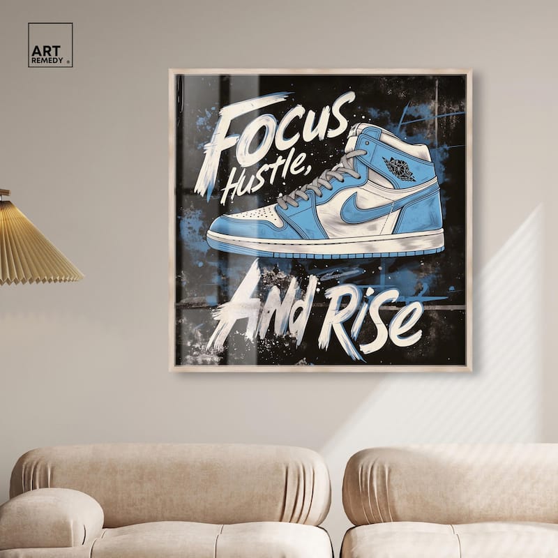 Hustle and Rise Sneaker Shadowbox by Art Remedy