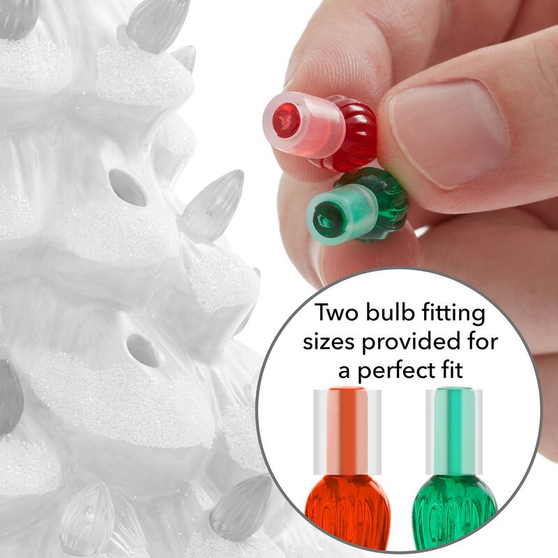 24in Hand Painted Ceramic Christmas Tree PreLit Tree with Star