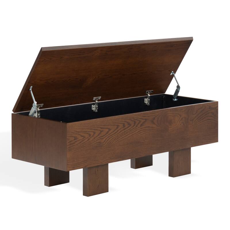 SAFAVIEH Couture Sherianya Wood Storage Bench - 50"W x 18"D x 18"H