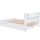 preview thumbnail 7 of 24, Queen Size Wood Storage Platform Kids Bed Frame with LED Headboard, Twin Size Trundle, and 2-Drawers, Easy to Assemble, White
