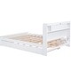 preview thumbnail 7 of 11, Vintage Style Queen Size Platform Bed with Twin Size Trundle,Storage Headboard with LED Light,Drawers Under-Bed