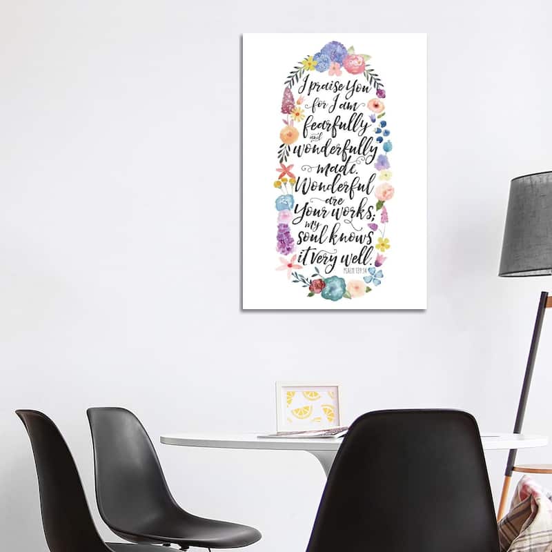 iCanvas "Floral Bible Verse Panel II" by Noonday Design Canvas Print - 40x26x1.5