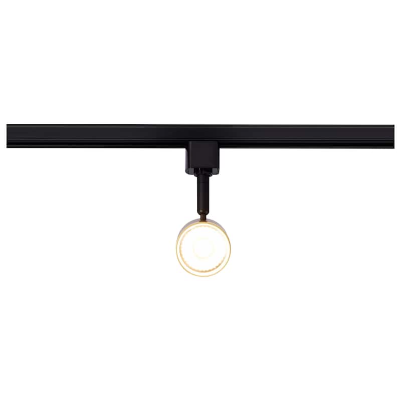 12 Watt LED Small Cylindrical Track Head 3000K Matte Black and Brushed Brass Finish