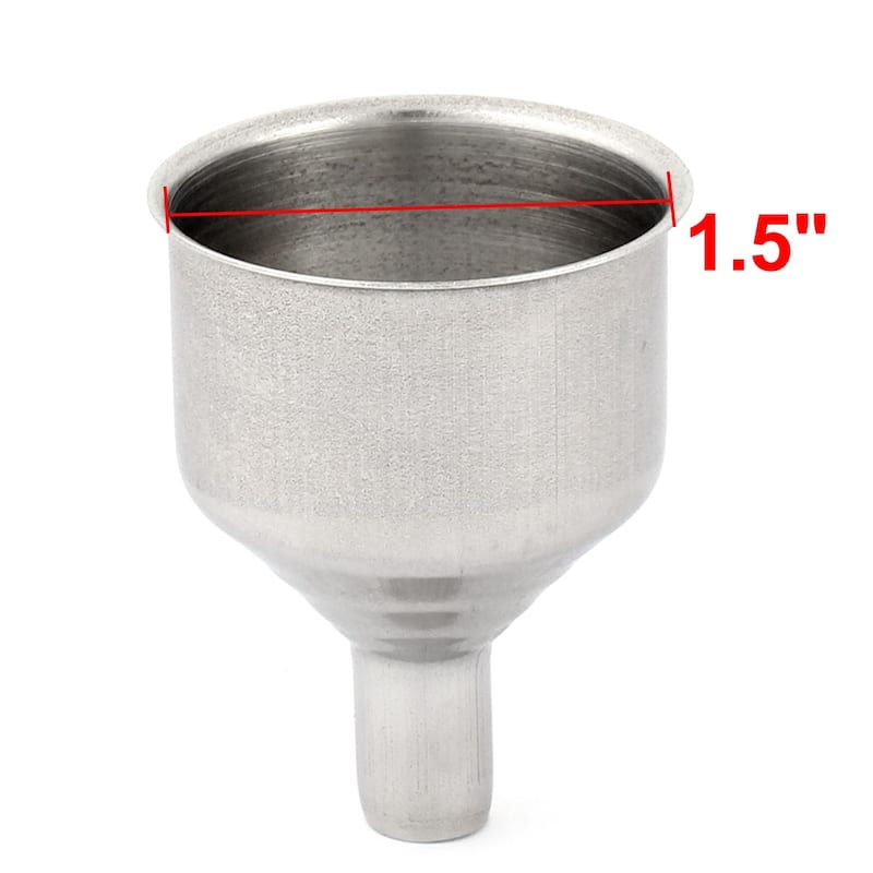 Stainless Steel Essential Oil Bottle Flask Transfer Mini Funnel 2pcs - Silver - 2" x 1.5"(H*Max.D)